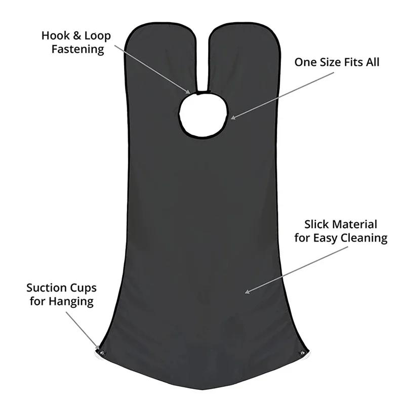 Men's Shaver Beard Collector, Non Stick Beard Cloak with Suction Cup Beard Collection Cloth Apron, Men's Cleaning Apron Gift