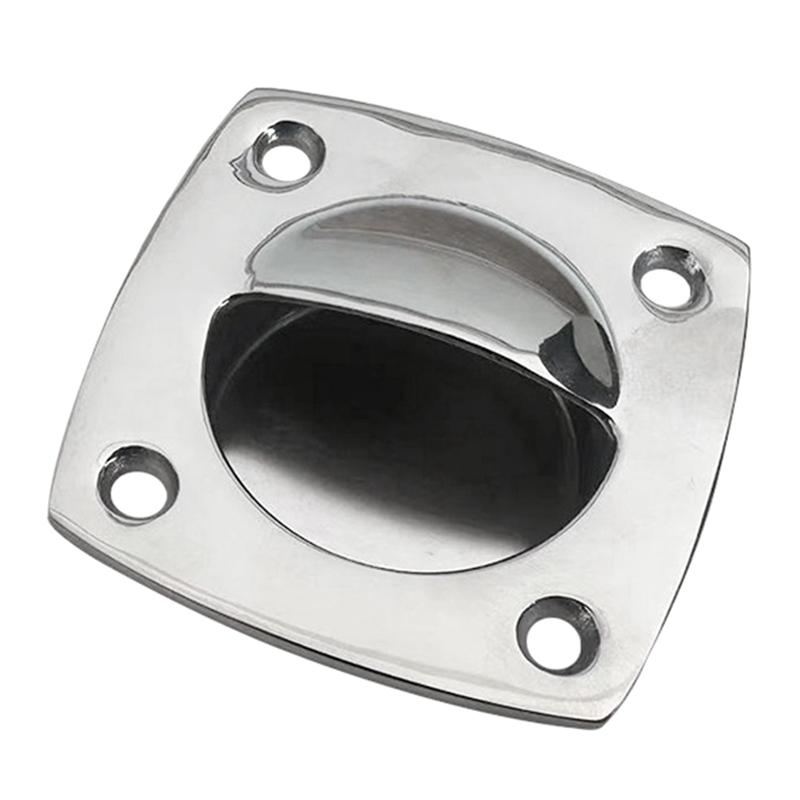1 PCS Marine Flush Pull Sliding Door Handle Silver Stainless Steel For Motorboat Marine RV Cabin Accesories