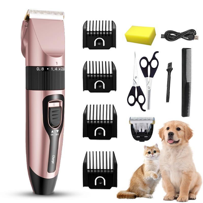 Dog Hair Clippers Electrical Pet Dog Clipper Grooming Trimmer Set For Cat Rabbit Cordless USB Rechargeable Pet Shaving Machine