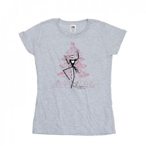 Disney Womens/Ladies The Nightmare Before Christmas Tree Pink Cotton T-Shirt