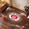 FC St. Pauli Football Print Crystal Velvet Rug, Comfortable Water Absorbent Non Slip Indoor Floor Carpet