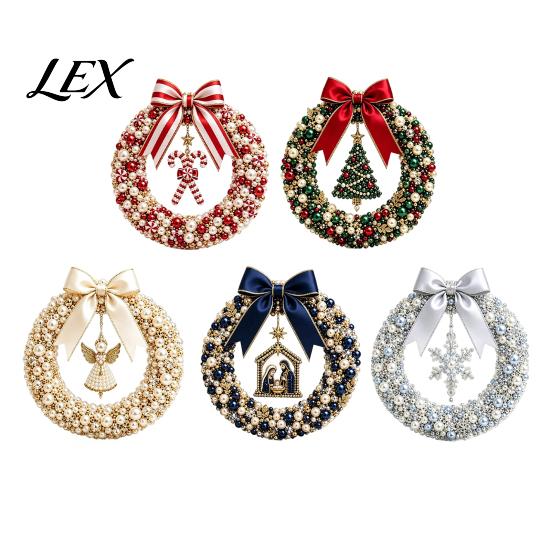 Holiday Activity for Adults DIY Christmas Pearl Wreath Kit, Handmade Beaded Door Decor, Stress Free Crafting Kit Wall Hanging Elegant Craft