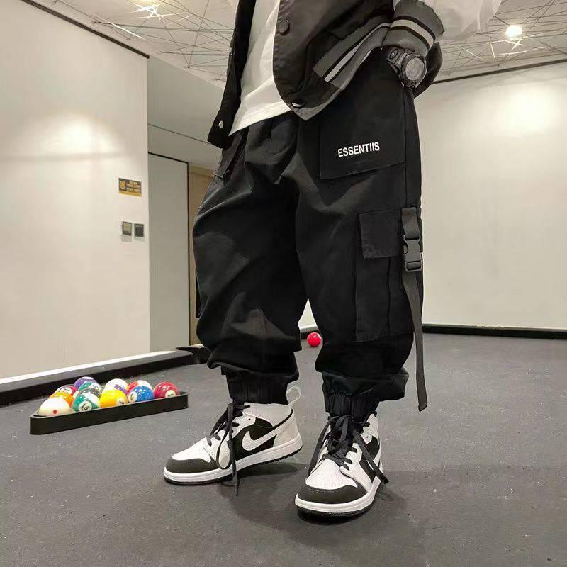 Повседневный комбинезон из полиэстера и хлопка для мальчиков - свободный крой, модные брюки весна/осень