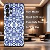 blue and white porcelain Phone Case For Samsung Galaxy A73,31,32,72,41,53,52,71,22,5G,Note,J7,8,9 Soft Black Cover