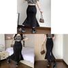 Black Mermaid Skirt With High Waist And Side Slit For Elegant Office Wear