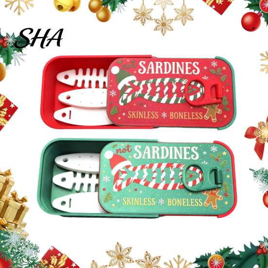 Travel Essentials for Jewelry Christmas Sardine Tin Shaped Box, Portable Jewellery Storage Case with Fish Bone Divider, Mini Necklace Earring