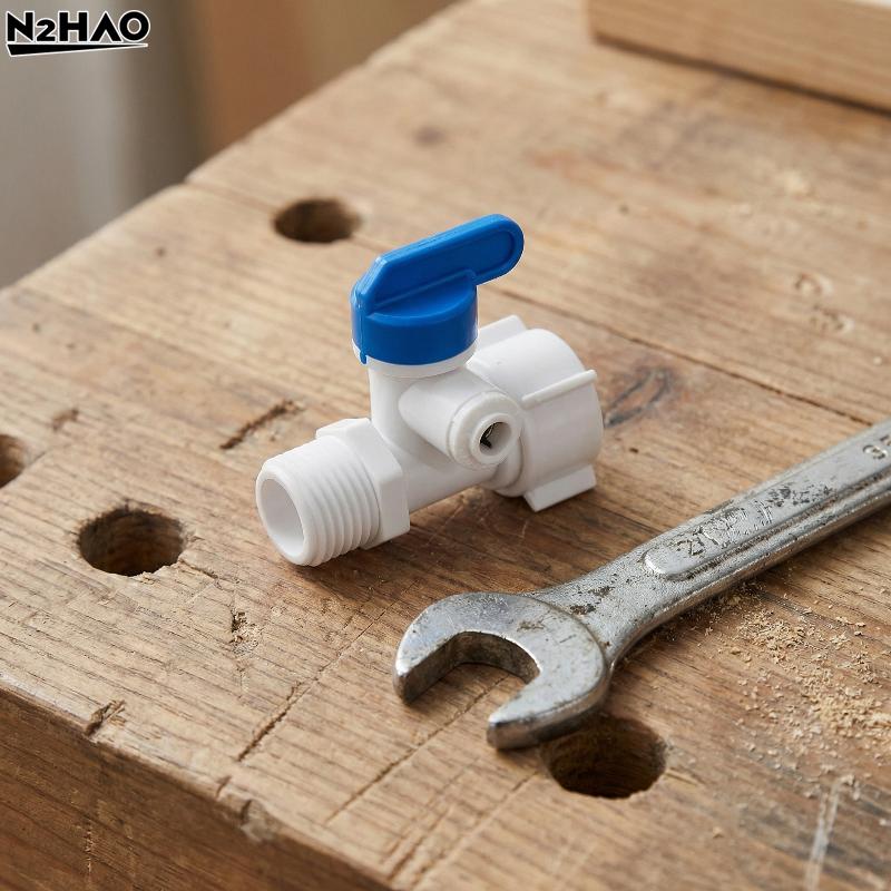 Адаптер для воды с резьбой 1/2'' на трубку 1/4 3/8, шаровой кран подачи RO, кран, фильтр для воды, система обратного осмоса для очистителя воды, кран