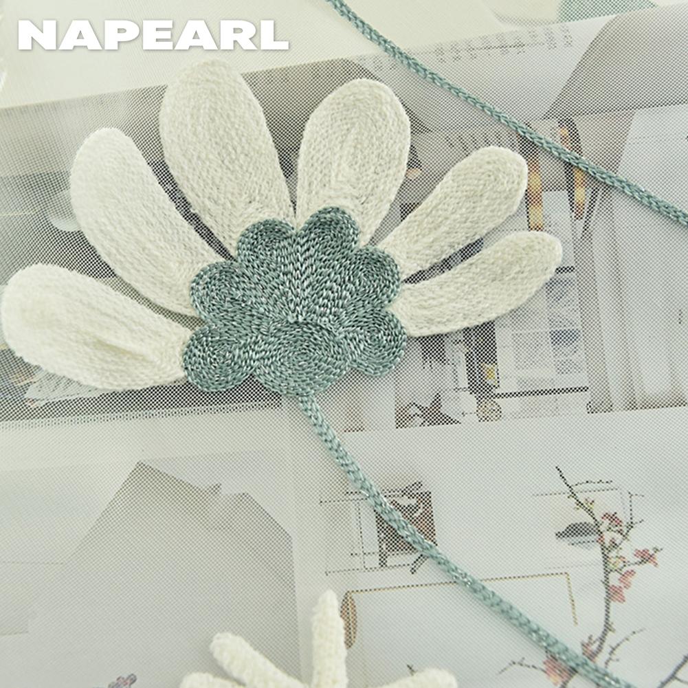 1 шт. NAPEARL 10-20% затемнение Ins стиль элегантный и свежий вышитый легкий белый прозрачный занавес крючком тип для гостиной спальни домашний декор