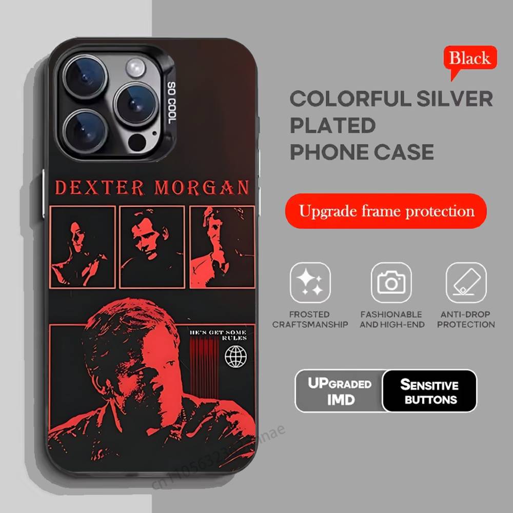 Чехол для телефона Декстер Морган для iPhone 17,16,15,14,13,12,11,Pro,Max,Plus,Mini,X,XS,XR,8,S,SE Мягкий черный чехол