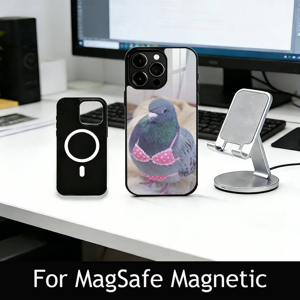 Funny silly pigeon Phone Case For iPhone17,16,15,14,13,12,11 Plus,Pro Magnetic For Magsafe Wireless Charging