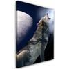 Canvas Print, Wolf Howling At Night To the Moon