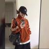 Womens 2026 Fall Faux Suede Stand Collar Jacket Loose Fit Short Cargo Style Daily Casual Outerwear