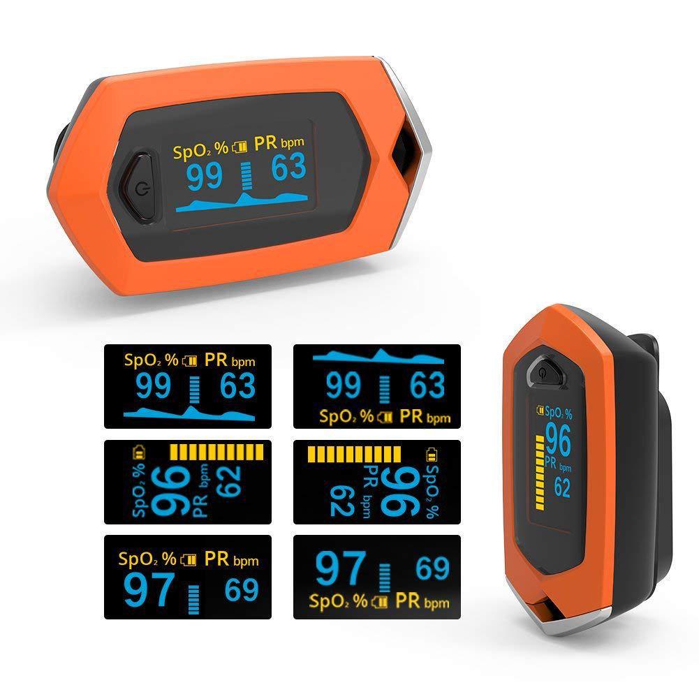 Пульсоксиметр на палец с кейсом для хранения (со встроенным аккумулятором)