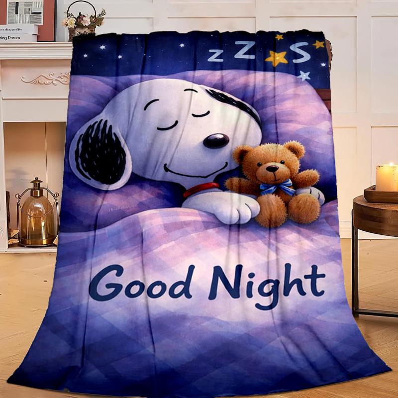 1PC Snoo-dog Dreams On The Moon Flannel Blanket Gift, Suitable for Both Men And Women, Soft Ideal for Beds And Sofa, Birthday Or Christmas Gift