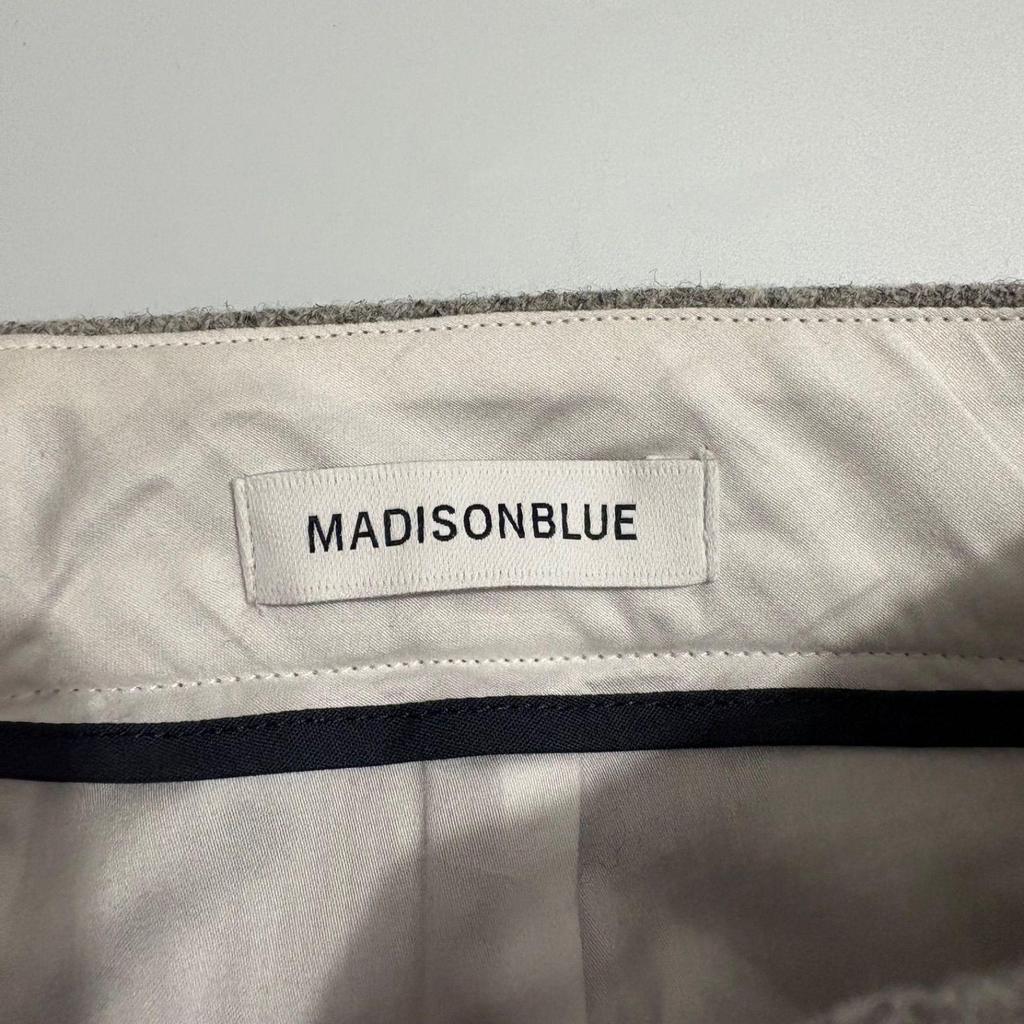 Б/у 〇MADISONBLUE Madison Blue Широкие брюки 100% Шерсть Серый Серый MB154-3004 [] Ранг B 0909-2