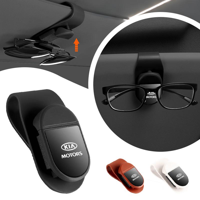 NAQF7 Car Sun Visor Mount Glasses Clip Sunglasses Storage Interior Decoration for KIA K3 K5 Sportege Picanto Optima Soul Ceed Sorento