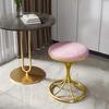 Nordic Portable Velvet Metal Vanity Stool Dinning Chair Modern Living Room Furniture Chairs Makeup Chairs Hall Shoes