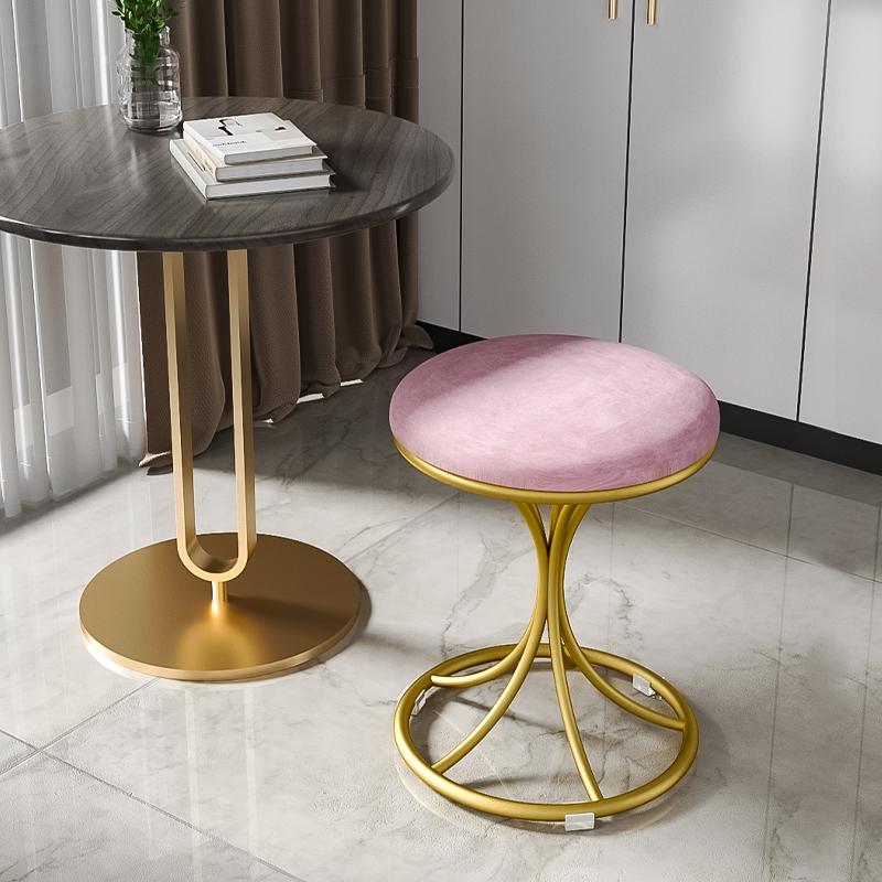 Nordic Portable Velvet Metal Vanity Stool Dinning Chair Modern Living Room Furniture Chairs Makeup Chairs Hall Shoes