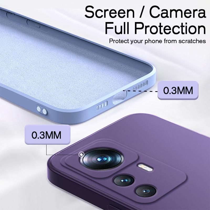 Для Xiaomi 12T Pro Чехол квадратный жидкий силиконовый протектор объектива камеры мягкий чехол для Xiaomi Mi 12T 12 T Pro Mi12t Pro Чехлы для телефонов