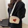 Chic Heart Print Small Square Bag For Women In Stylish Urban Minimalist Design