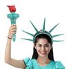 Statue Of Liberty Costume Props Accessories Festival Party Lady Liberty Cosplay Crown Torch Independence Day Parades Dress Up