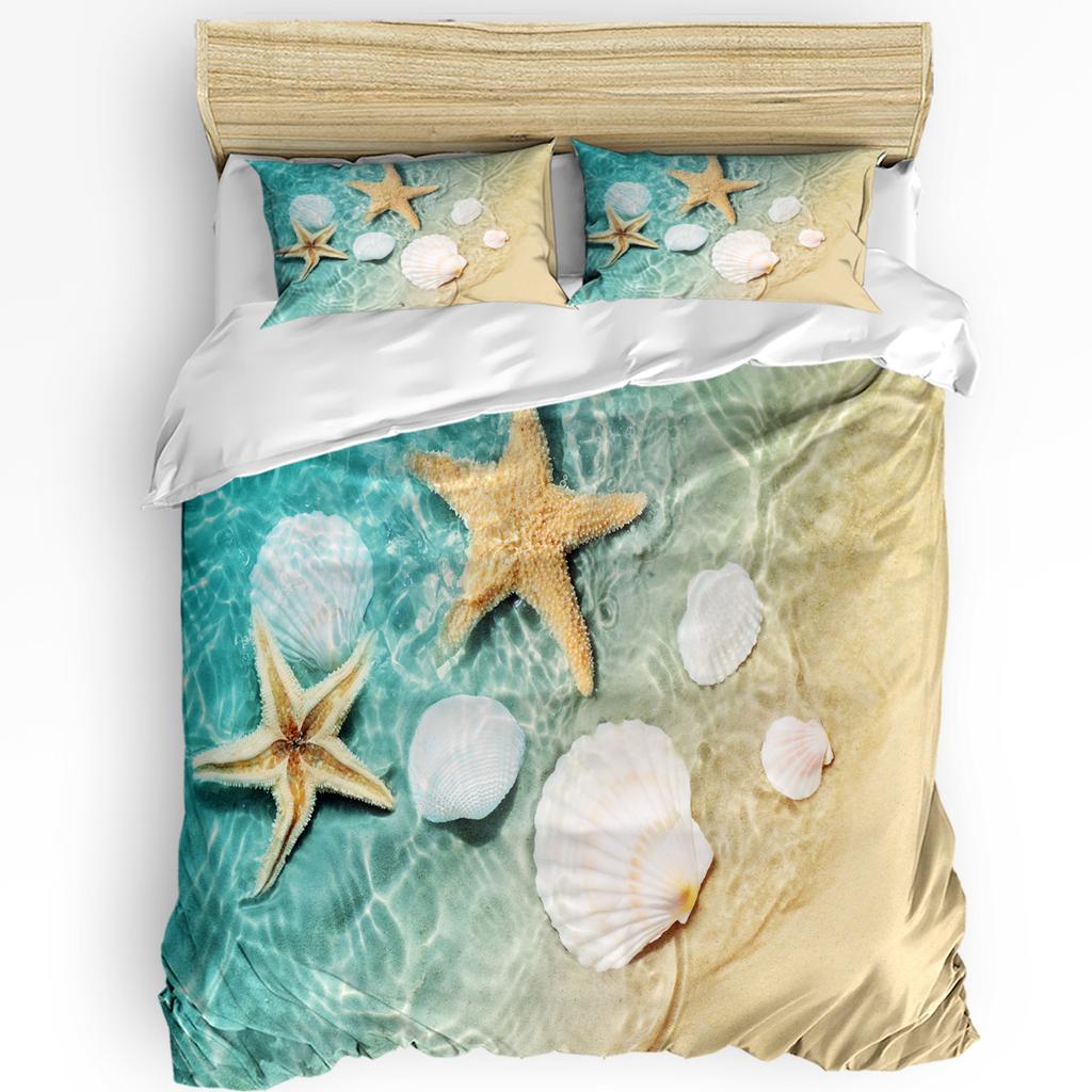 Beach Boat Houses Printed Comfort Duvet Cover Pillow Case Home Textile Quilt Cover Boy Kid Teen Girl Luxury 3pcs Bedding Set