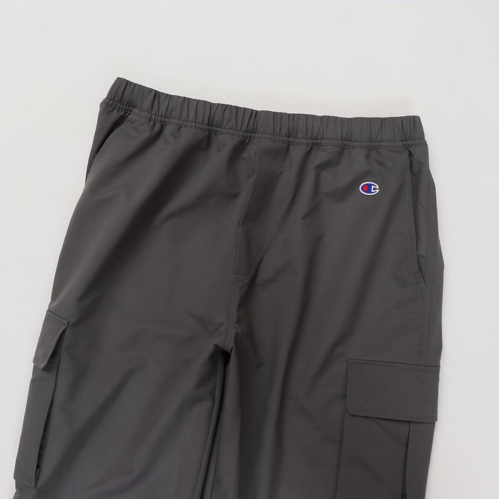 Champion Windproof Long Pants with Sport Style Charcoal Men's Stretch, Water-Repellent, One-Point Logo, C3-ASD03,