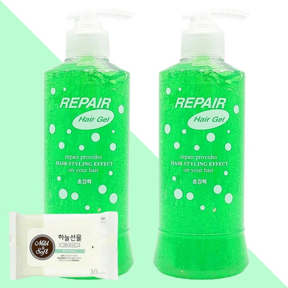 Repair Hair Gel 400ml 2 pcs + Portable Wet Wipes 1 pcs 2 pcs