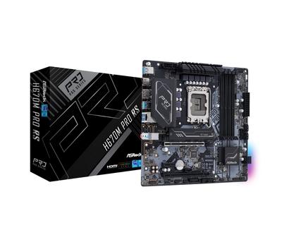 Материнская плата ASRock H670M Pro RS Intel H670 Series 12-го поколения CPU Совместимая материнская плата H670 MicroATX Авторизованный дистрибьютор (LGA1700) [Одомашненный