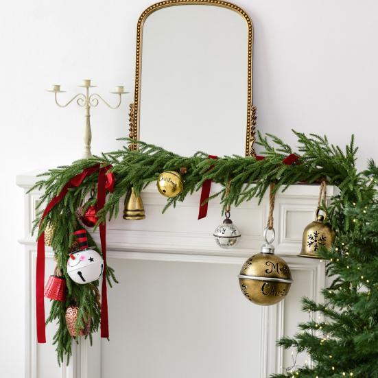 Рождественские колокольчики, деревенское железо, звенящие колокольчики, рождественское подвесное украшение для рождественской елки, дверного проема