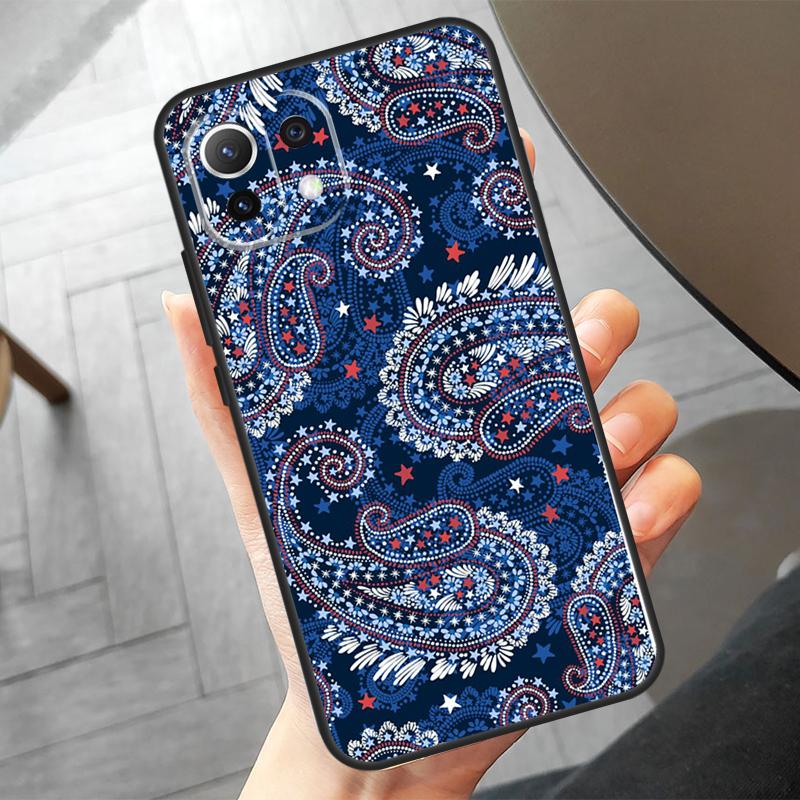 Чехол с бесшовным узором "бандана" для Xiaomi 15 Pro 13 14 Ultra 11T 12T 13T 14T Pro POCO F7 X7 Pro X3 X5 X6 F5 F6