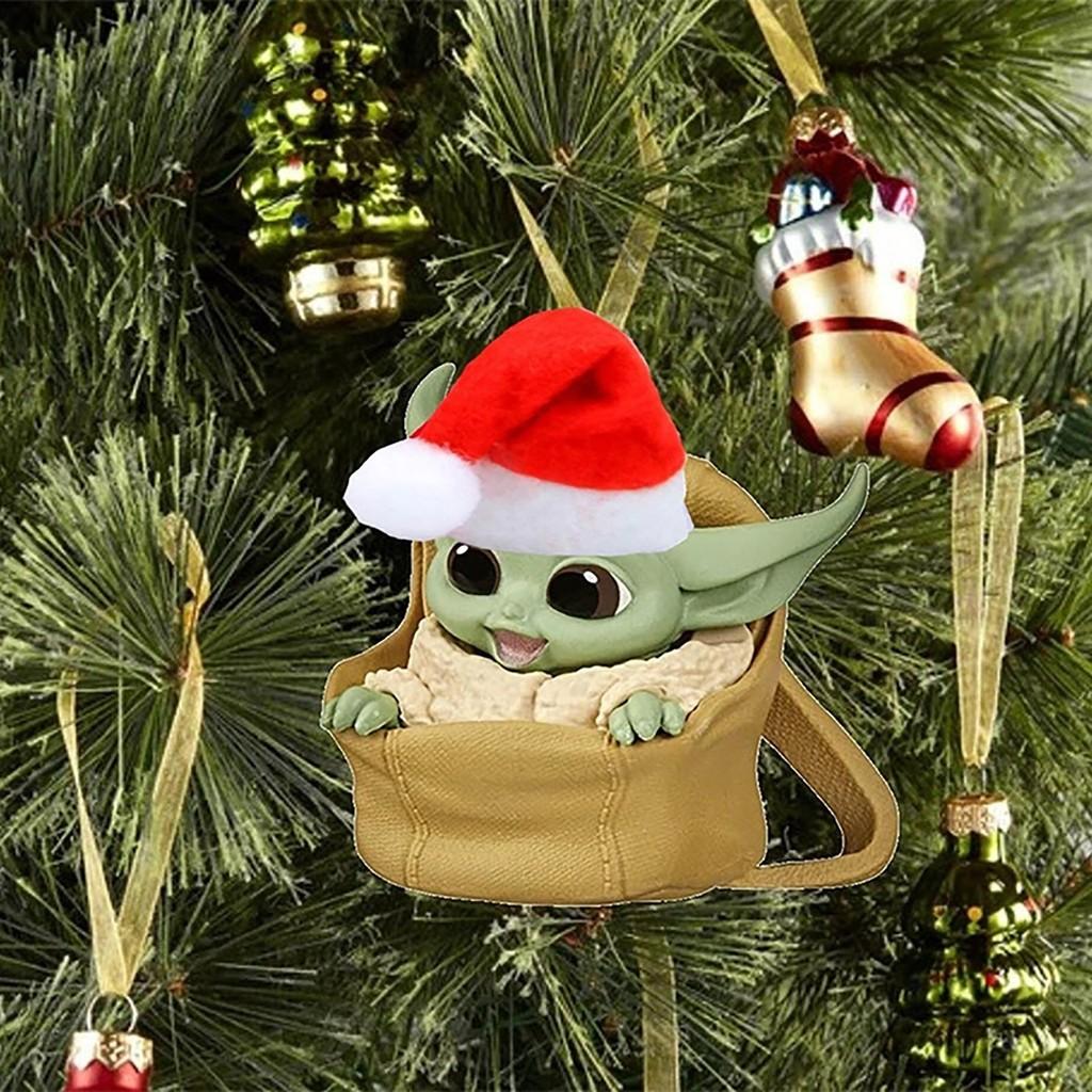 Очаровательное акриловое рождественское украшение «Малыш Йода Санта-Клаус» для праздничного декора автомобиля