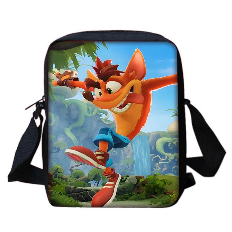 Детские рюкзаки Мультяшные Crash Bandicoot Сумка через плечо Пенал Ученик Большая вместимость Школьные сумки для мальчиков и девочек Лучший подарок