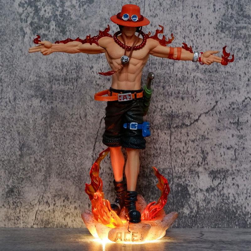 Фигурки аниме One Piece Огненный Кулак Эйс Могут Быть Любимыми Две головы ПВХ Платформа светящаяся Доминирующий 16,14 дюйма/41 см игрушки Прочные Подарки