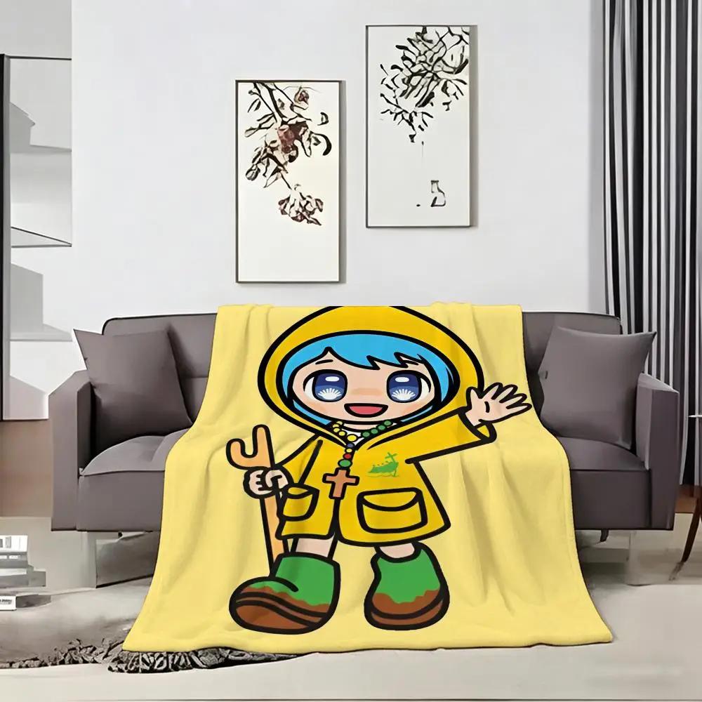 Cute Cartoon L-luce Throw Lightweight 240g Flannel Blanket Soft Skin-friendly for Summer Cooling