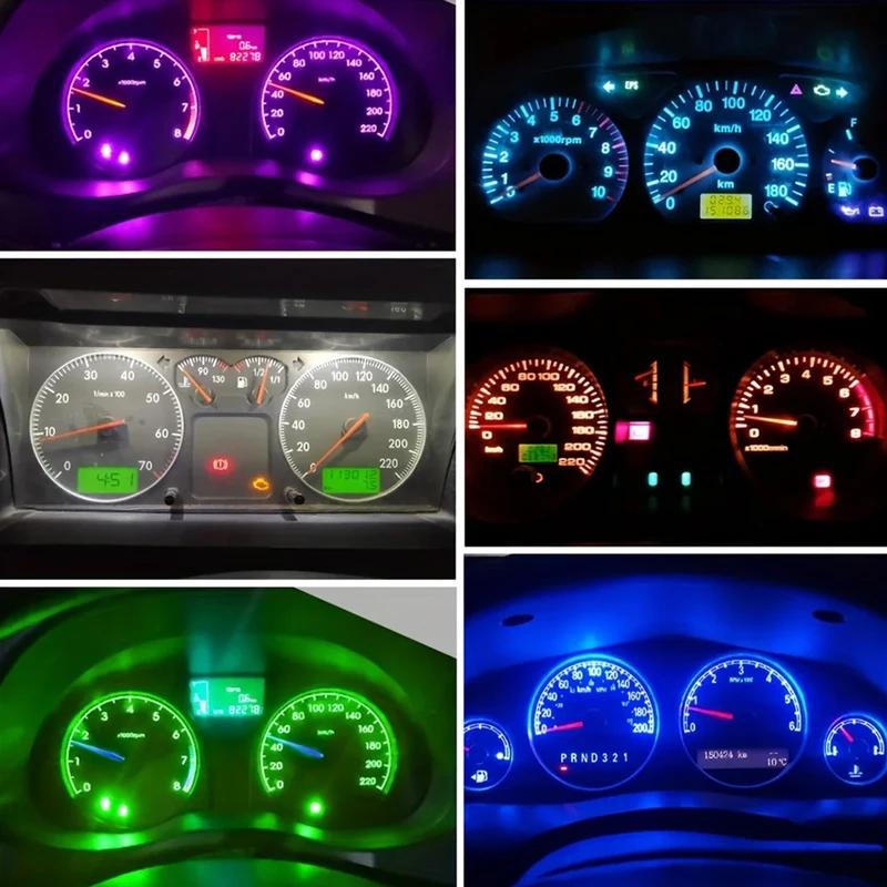 10/30Pcs T5 LED Lights T5 W1.2W W3W LED Car Interior Light For Car Clearance Dome Lamp Indicator Wedge Auto Instrument Lamp 12V Dome Lights 6
