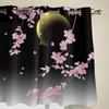 2pcs Japanese Cherry Blossom Moon Minimalist Curtains for Living Room Bedroom Modern Window Decor