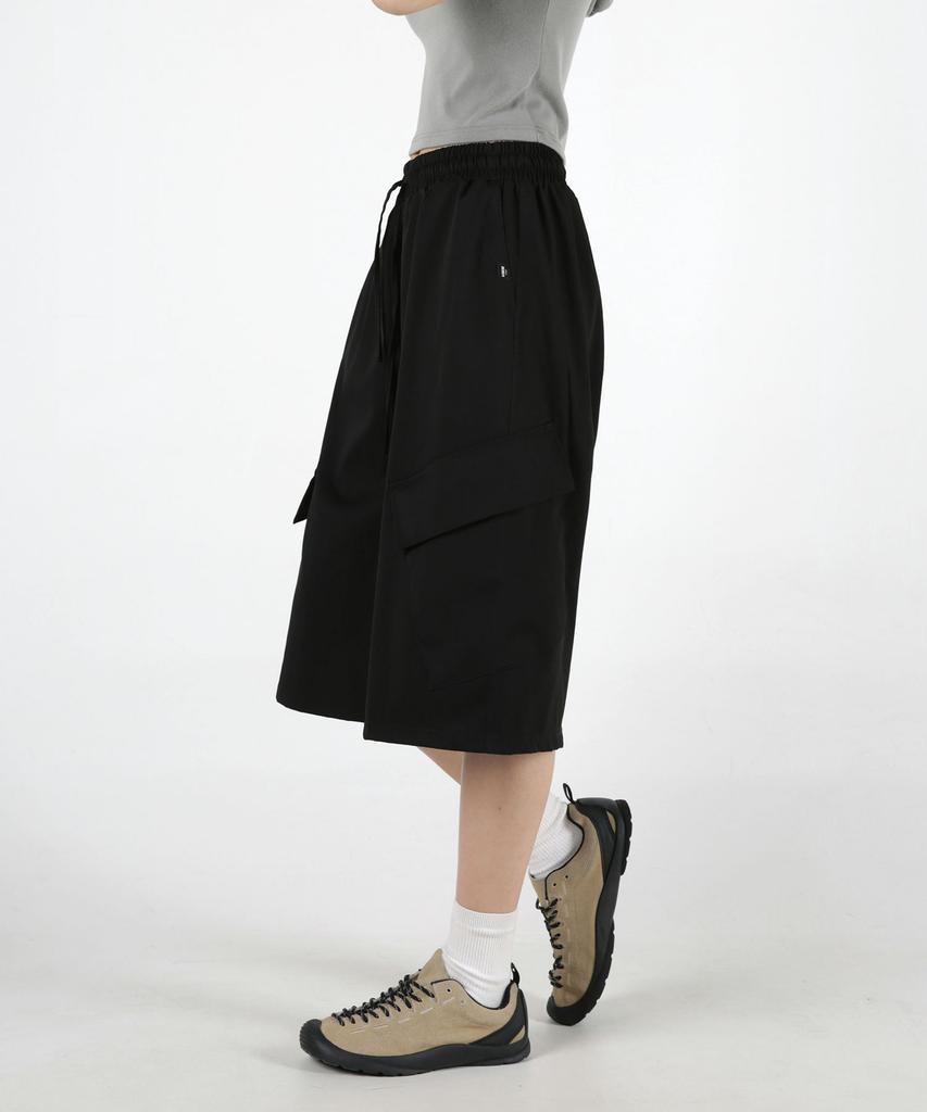 UMM Women'S Big Pocket Bermuda Elastic Waist Shorts 3 Colors