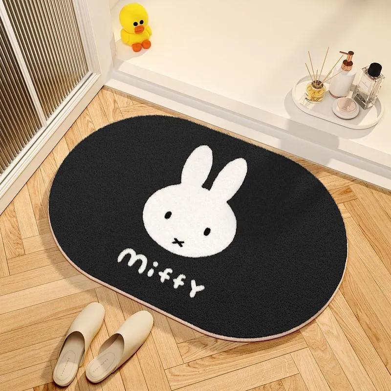 Милая коврик-подстилка Miffy Мультяшный Miffy Ванная Впитывающий ковер Утолщенный Спальня Туалет Вход Коврик для ног Ванная Коврик для пола