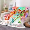 Custom Name Winx Club Theme Printed Blanket Perfect For Couch Bed Travel Outdoor Use Machine Washable Cozy Durable