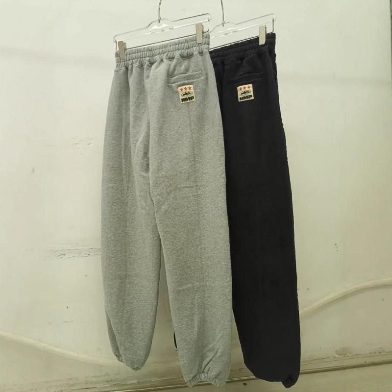 Basic Hip Hop Embroidery Letter Crewneck Sweatshirt Casual Pants Set Young Men