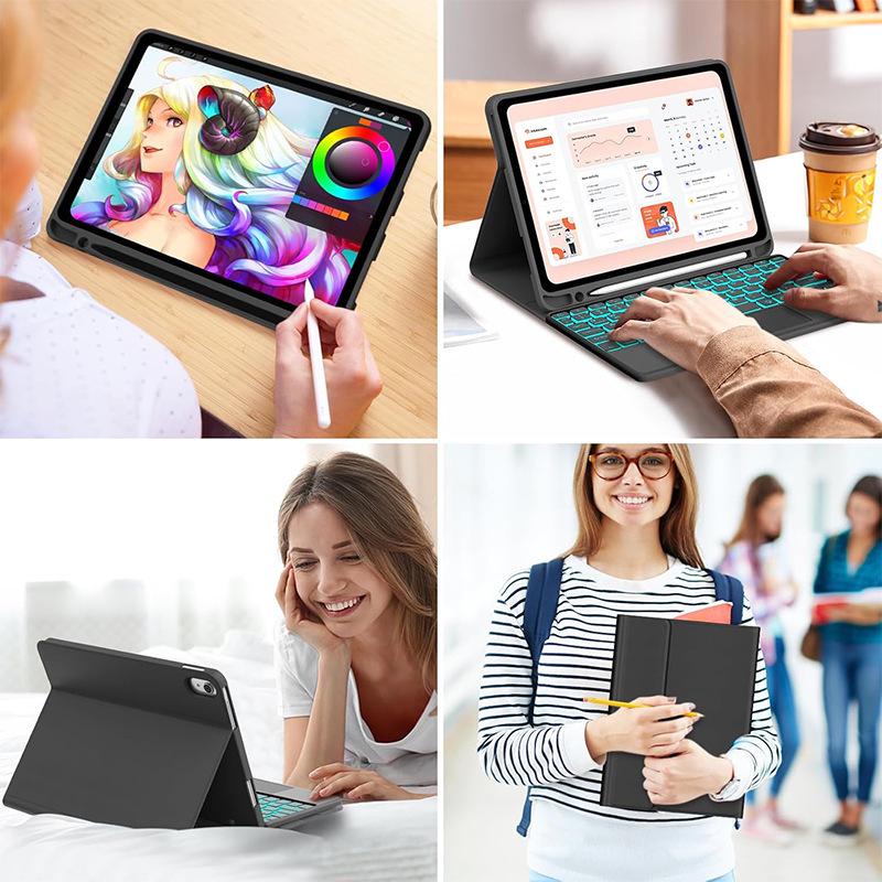 Чехол-клавиатура Bluetooth с подсветкой и слотом для стилуса для iPad 11-го поколения A16