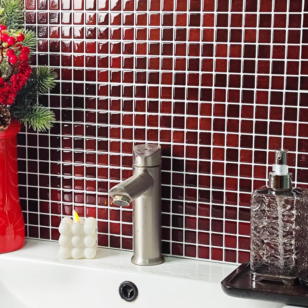 10x10 дюймов x 10 шт. 3D мозаичные виниловые плитки для фартука, самоклеящиеся, отклеивающиеся наклейки-плитка "под метро" для наклеивания на настенную плитку