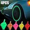 Автомобильные светящиеся колпачки для клапанов, водонепроницаемые пылезащитные колпачки для клапанов шин автомобилей и мотоциклов, светящиеся колпачки для клапанов средних пальцев автомобильных шин