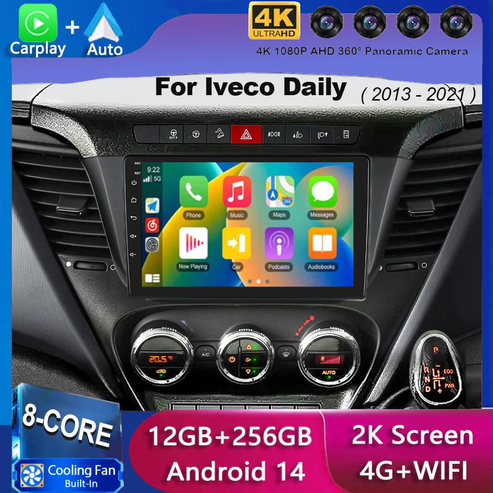 Android 14 Carplay Auto Car Radio For Iveco Daily 2013-2021 Navigation GPS Autoradio Video Multimedia Player WIFI+4G LTE Stereo
