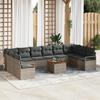 VidaXL Ensemble de canapé de jardin 11 pcs Gris, Canapé moderne pour jardin et terrasse, pieds réglables, résistant aux UV, 3356424