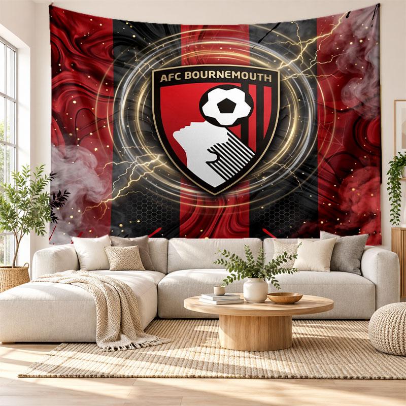 Bournemouth Football Wall Tapestry, Soft Fabric Wall Hanging, Decorative Backdrop For Bedroom Home Wall Art