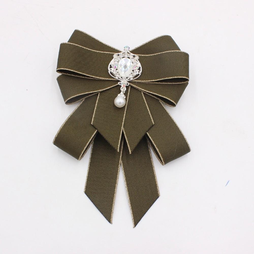 Crystal Bow Tie Rhinestone Ribbon Bow Brooch Fashion Neck Tie For Men and Women