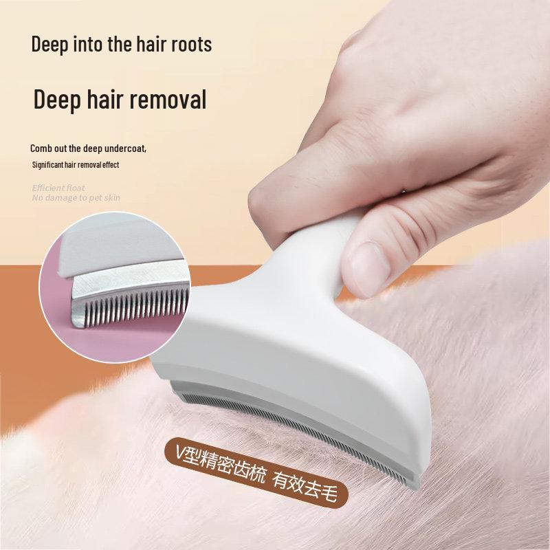 Two-in-One Cat Hair Thinning Comb: Deshedding Tool for Short and Long Hair in Small Pets