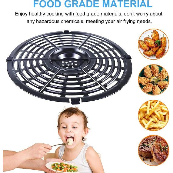 Air Fryer Grill Pan for Power XL 5QT Air fryer, 8.7'' 5QT Round Non-Stick Replacement Tray Rack Parts Accessories Crisper Plate Grill Plate,